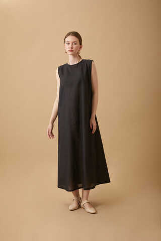  Sleeveless Long Vual Slip Black - 3