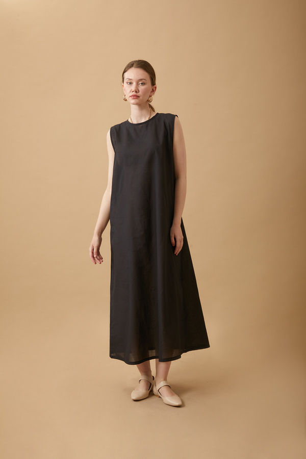  Sleeveless Long Vual Slip Black - 3