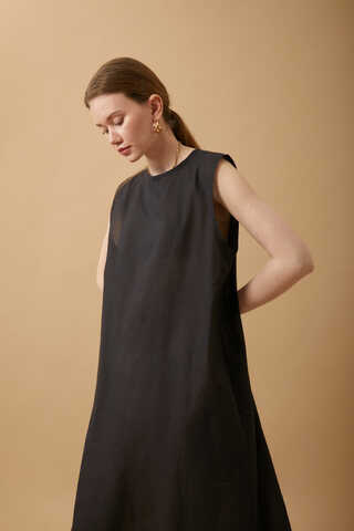  Sleeveless Long Vual Slip Black - 5