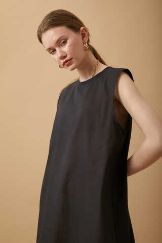  Sleeveless Long Vual Slip Black - 6