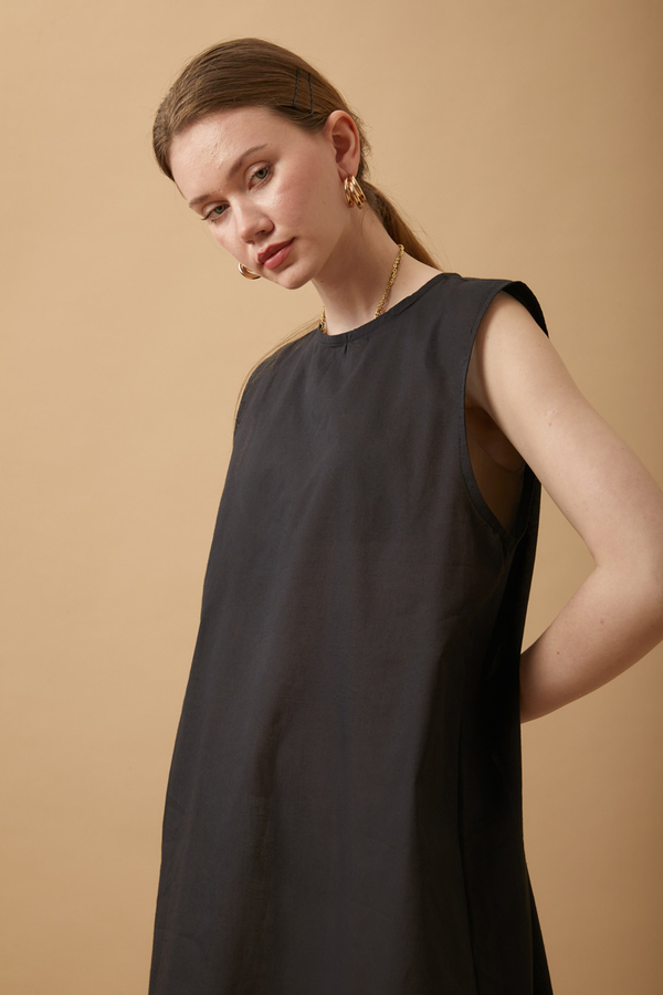  Sleeveless Long Vual Slip Black - 6