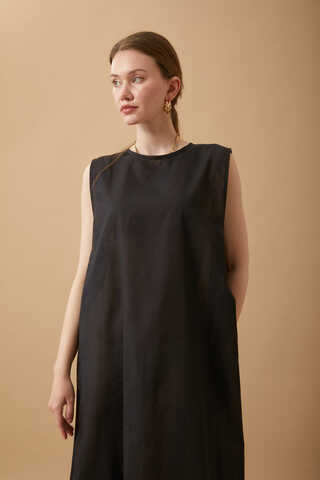  Sleeveless Long Vual Slip Black - 7