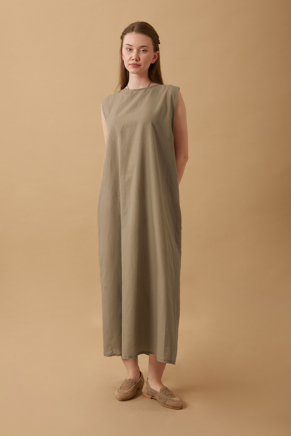 Sleeveless Long Vual Slip Taupe 