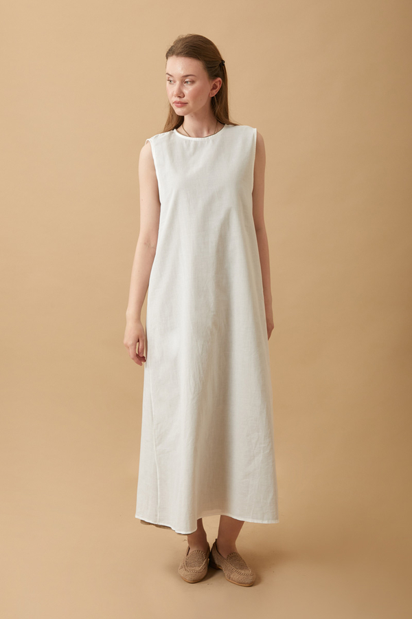 Sleeveless Long Vual Slip White - 3