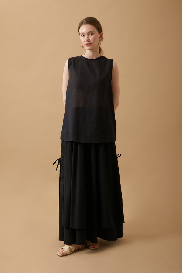 Sleeveless Short Vual Slip Black (1)