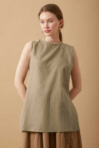 Sleeveless Short Vual Slip Mink - 2