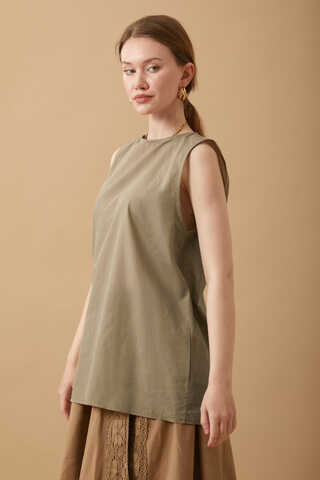Sleeveless Short Vual Slip Mink - 3