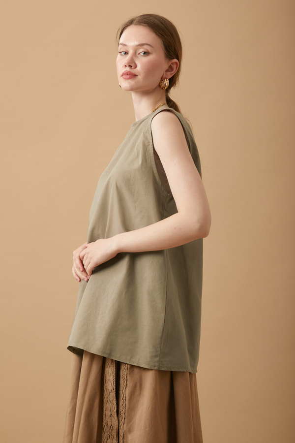 Sleeveless Short Vual Slip Mink - 4