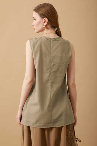 Sleeveless Short Vual Slip Mink - 5