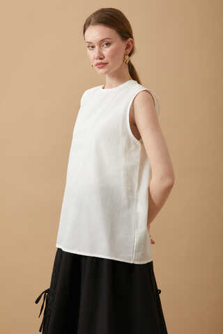 Sleeveless Short Vual Slip White - 3