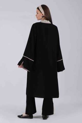 Slit Abaya Suit Black - 5