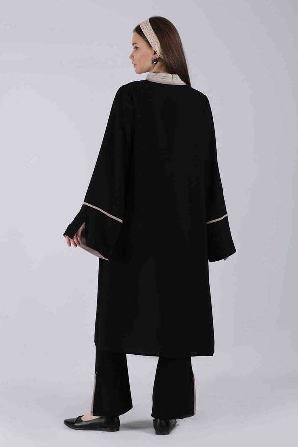 Slit Abaya Suit Black - 5