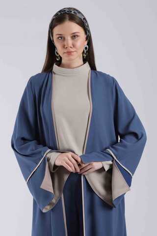 Slit Abaya Suit İndigo - 2