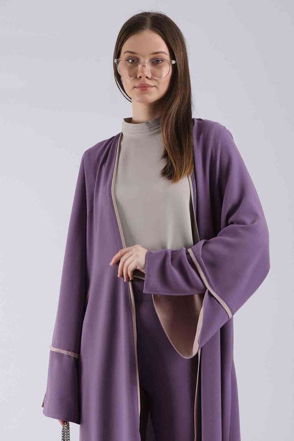 Slit Abaya Suit Lilac - 2