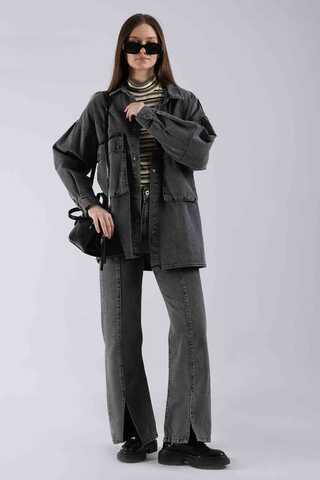 Slit Jeans Anthracite - 1