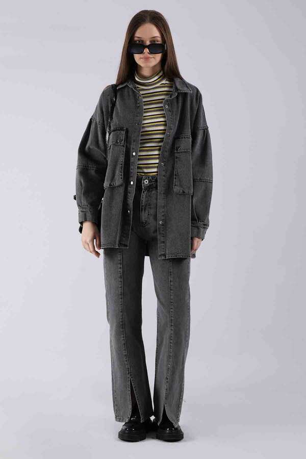 Slit Jeans Anthracite - 4