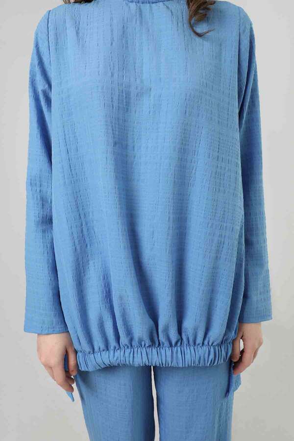 Slit Tunic Pants Set Blue - 4