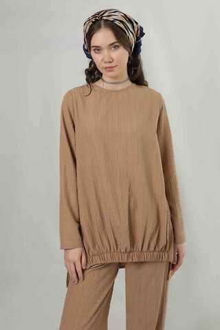 Slit Tunic Pants Set Camel - 4