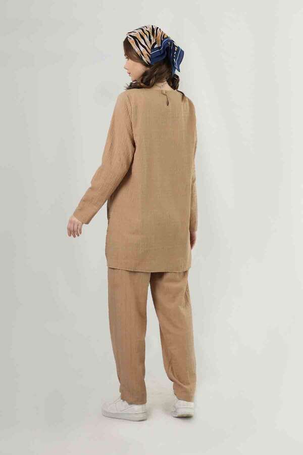 Slit Tunic Pants Set Camel - 5