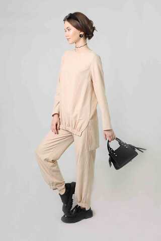 Slit Tunic Pants Set Cream - 3
