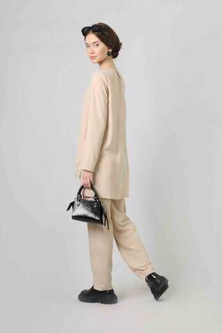 Slit Tunic Pants Set Cream - 5
