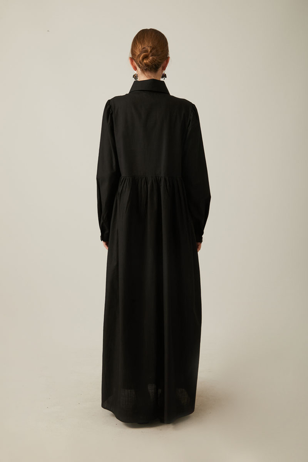 Slub Cotton Dress Black - 13