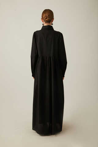 Slub Cotton Dress Black - 13