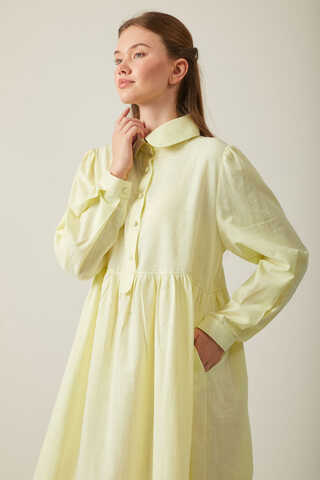 Slub Cotton Dress Butter Yellow - 8