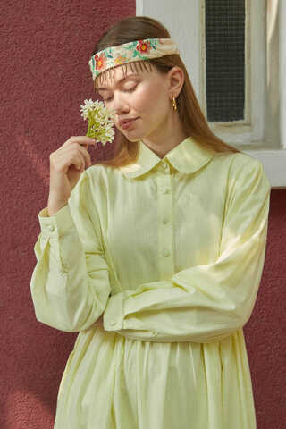 Slub Cotton Dress Butter Yellow - 3