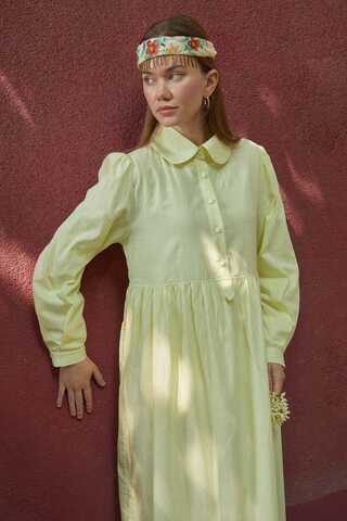 Slub Cotton Dress Butter Yellow - 4