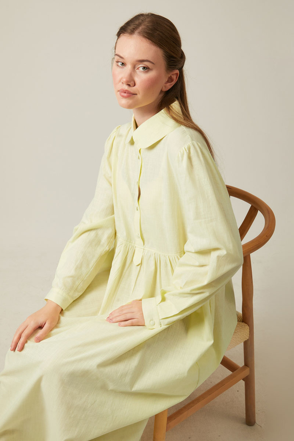Slub Cotton Dress Butter Yellow - 13