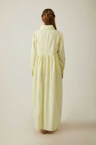 Slub Cotton Dress Butter Yellow - 15