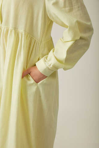 Slub Cotton Dress Butter Yellow - 10