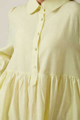 Slub Cotton Dress Butter Yellow - 12