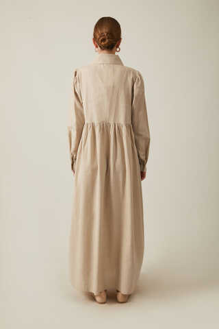 Slub Cotton Dress Stone - 13