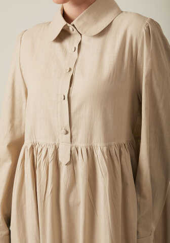 Slub Cotton Dress Stone - 4