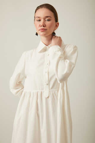Slub Cotton Dress White - 19
