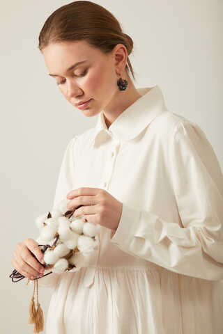 Slub Cotton Dress White - 20