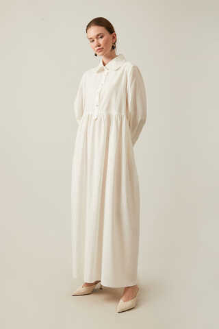 Slub Cotton Dress White - 23