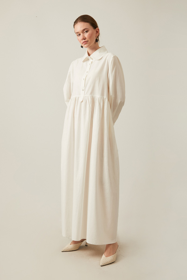 Slub Cotton Dress White - 23