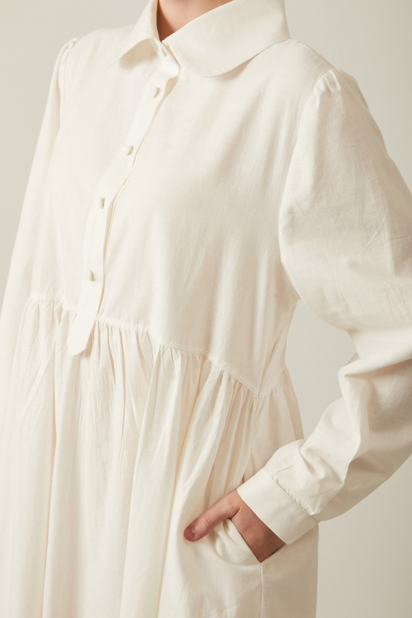 Slub Cotton Dress White - 22