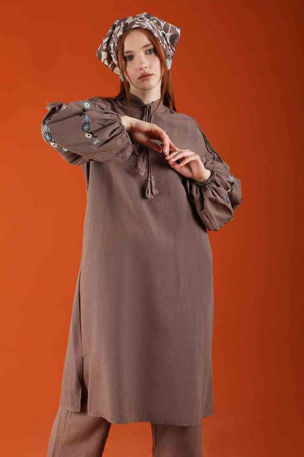 Soft Keten Takım Kahve - 2