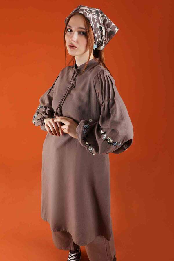 Soft Keten Takım Kahve - 4