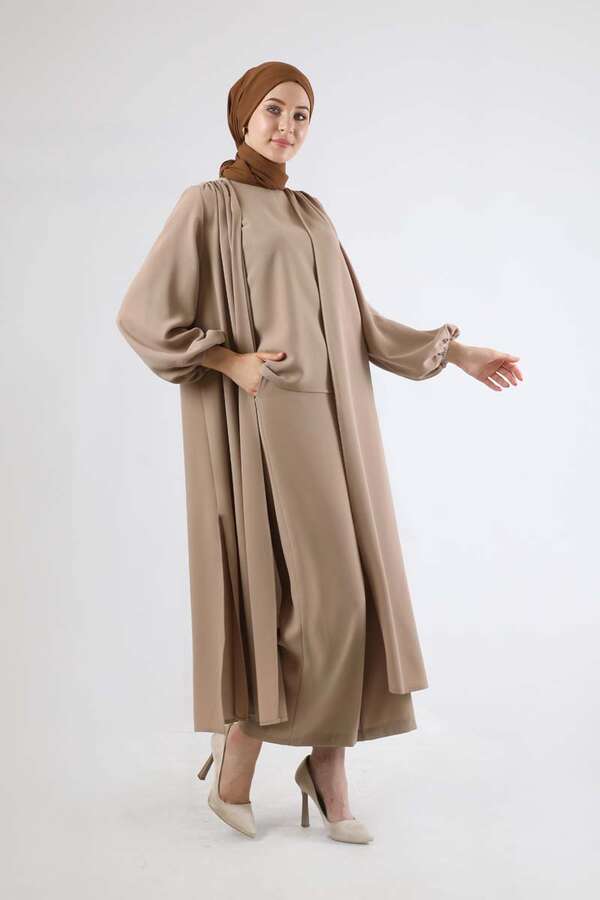 Soft Kimono Takım Bej - 1