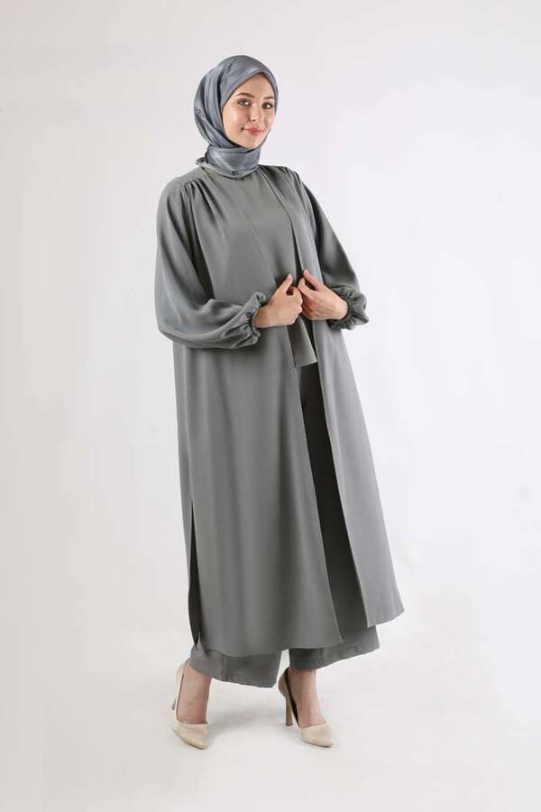 Soft Kimono Takım Koyu Gri - 3