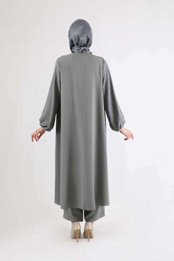 Soft Kimono Takım Koyu Gri - 5