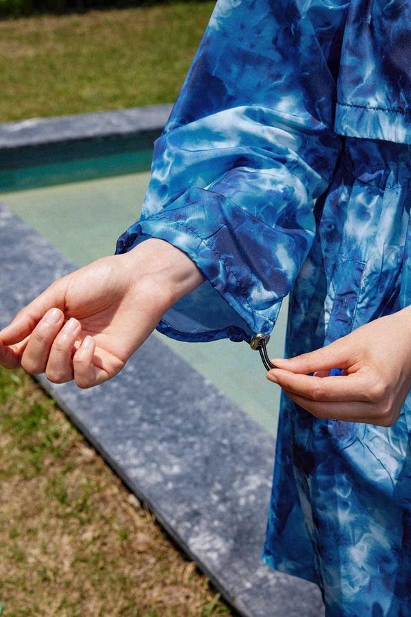 Soyut Desenli Tesettür Mayo Mavi - 6