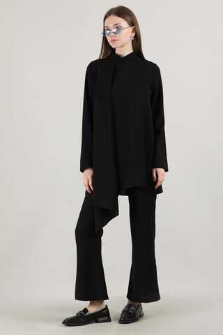 Spanish Trousers Asymmetrical Suit Black - 3