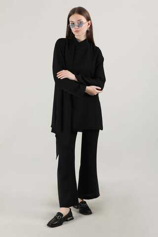 Spanish Trousers Asymmetrical Suit Black - 4