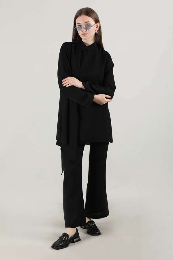 Spanish Trousers Asymmetrical Suit Black - 4